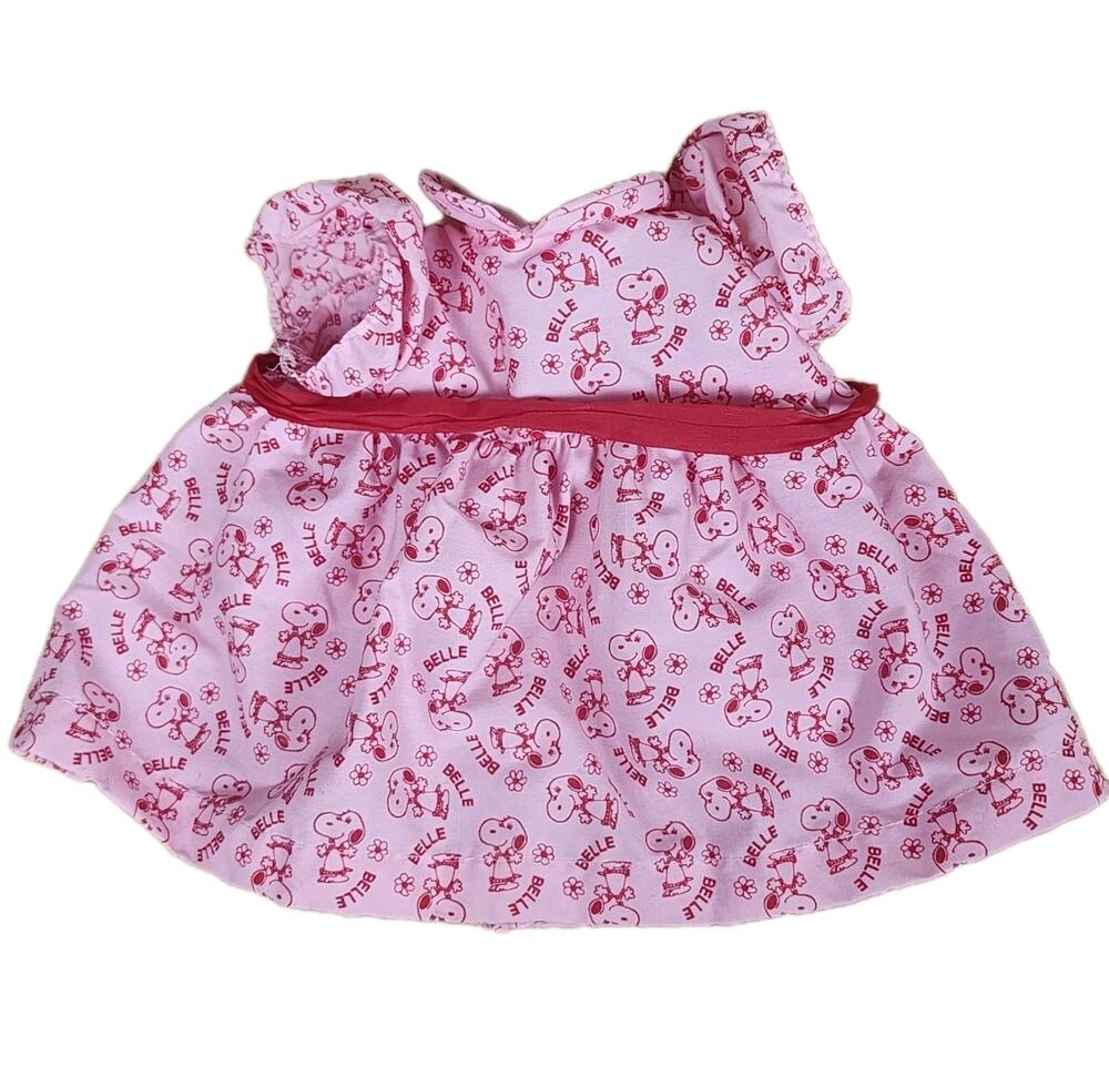 Vtg Peanuts Snoopy Belle Pink and Red Doll Dress United Feature 1958